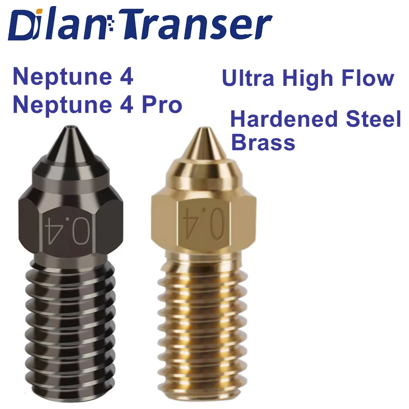 Elegoo Neptune 4 / Neptune 4 Pro Nozzle Hardened Steel Nozzle Brass Ultra High Flow Nozzle for 3D Printer High Quality High Flow