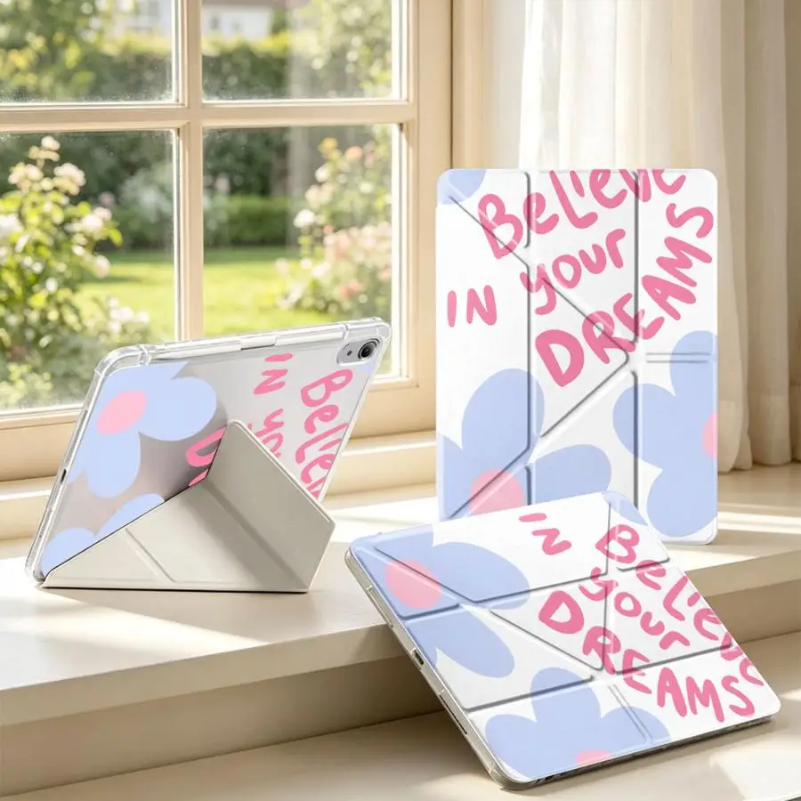 Tablet Case For Samsung Galaxy Tab S9 Plus S8 S10 Lite A9 Plus A11 S7 FE A8 With Pen Slot Cover Flower Letters