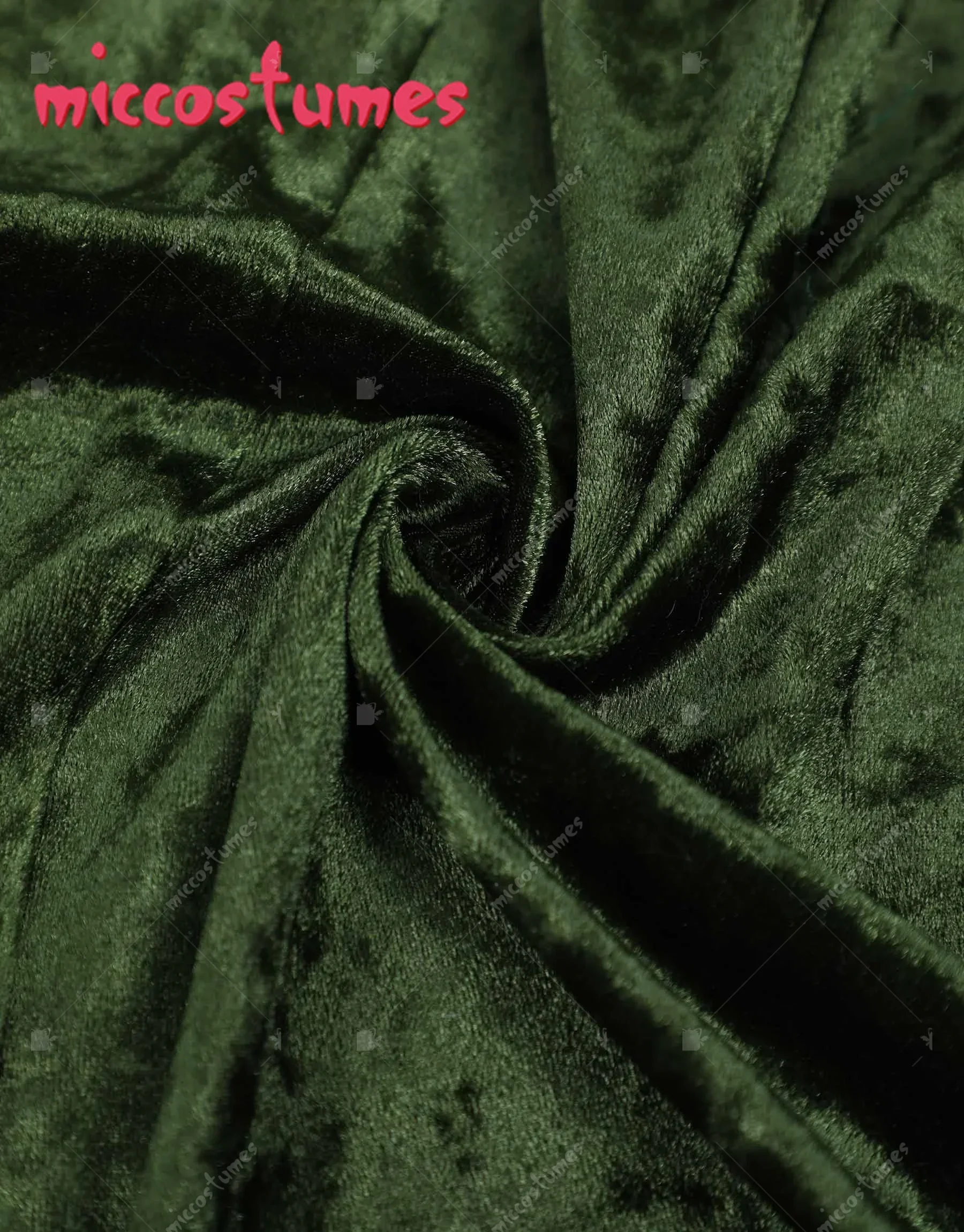 MICCOSTUMES عصر النهضة القرون الوسطى نمط Elinor مشتق طويل الأكمام واسعة فستان أخضر مخملي وسلسلة الخصر تأثيري حلي