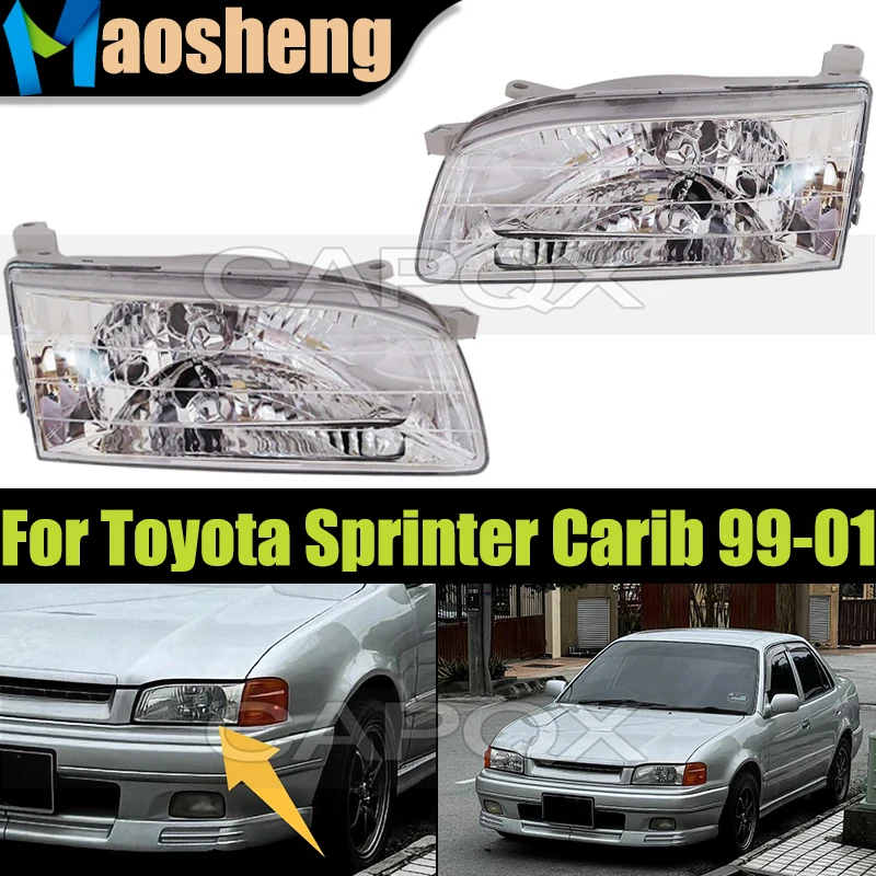 1 пара передних фар для Toyota Sprinter Carib 1999-2001 AE111 AE114 AE115 головной фонарь 1 пара передних фар для Toyota Sprinter Carib 1999-2001 AE111 AE114 AE115 головной фонарь