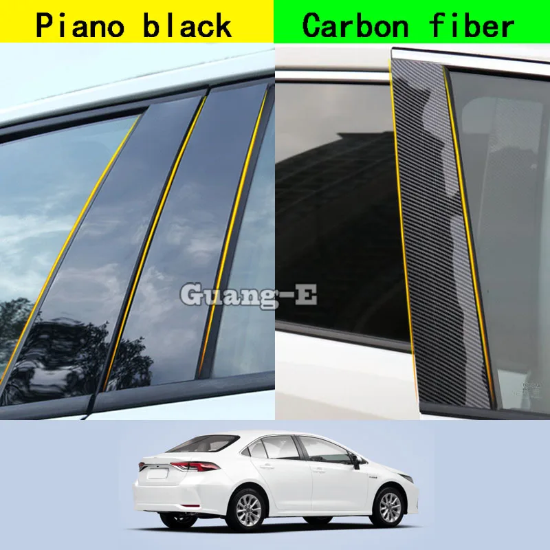 For Toyota Corolla Altis Levin Hatchback Sedan 2019-2023 Car PC Material Pillar Post Cover Door Trim Window Molding Sticker