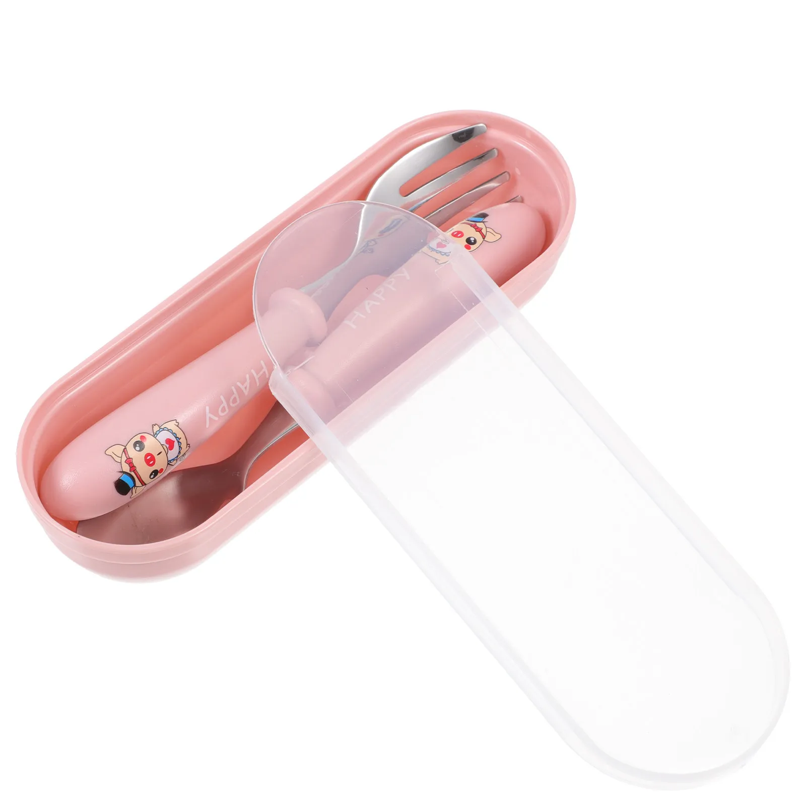 

Набор детских ложек и вилок из нержавеющей стали, портативные столовые приборы для обучения малышей, для прикорма