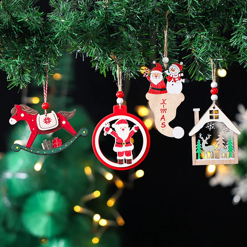 

2026 New Christmas Hanging Christmas Decoration Wooden Hanging Christmas Skeleton Old Man Hanging Decor Christmas Ornaments