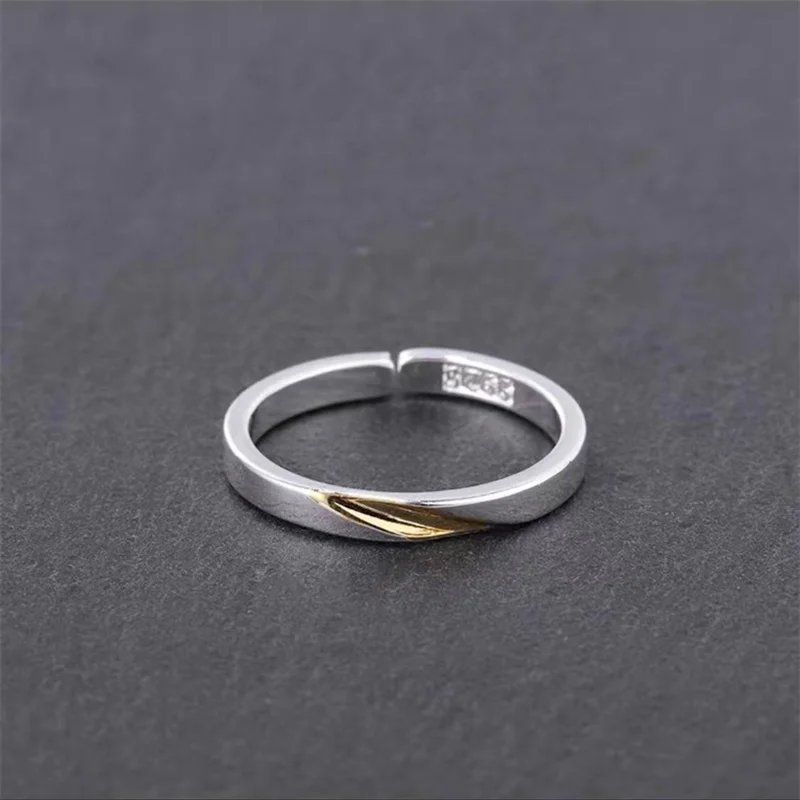 Exquisite Trendy Gold Mark Ring Male Opening Finger Accessories Trendy S925 Ring Men Silver Jewelry Gift For Friend