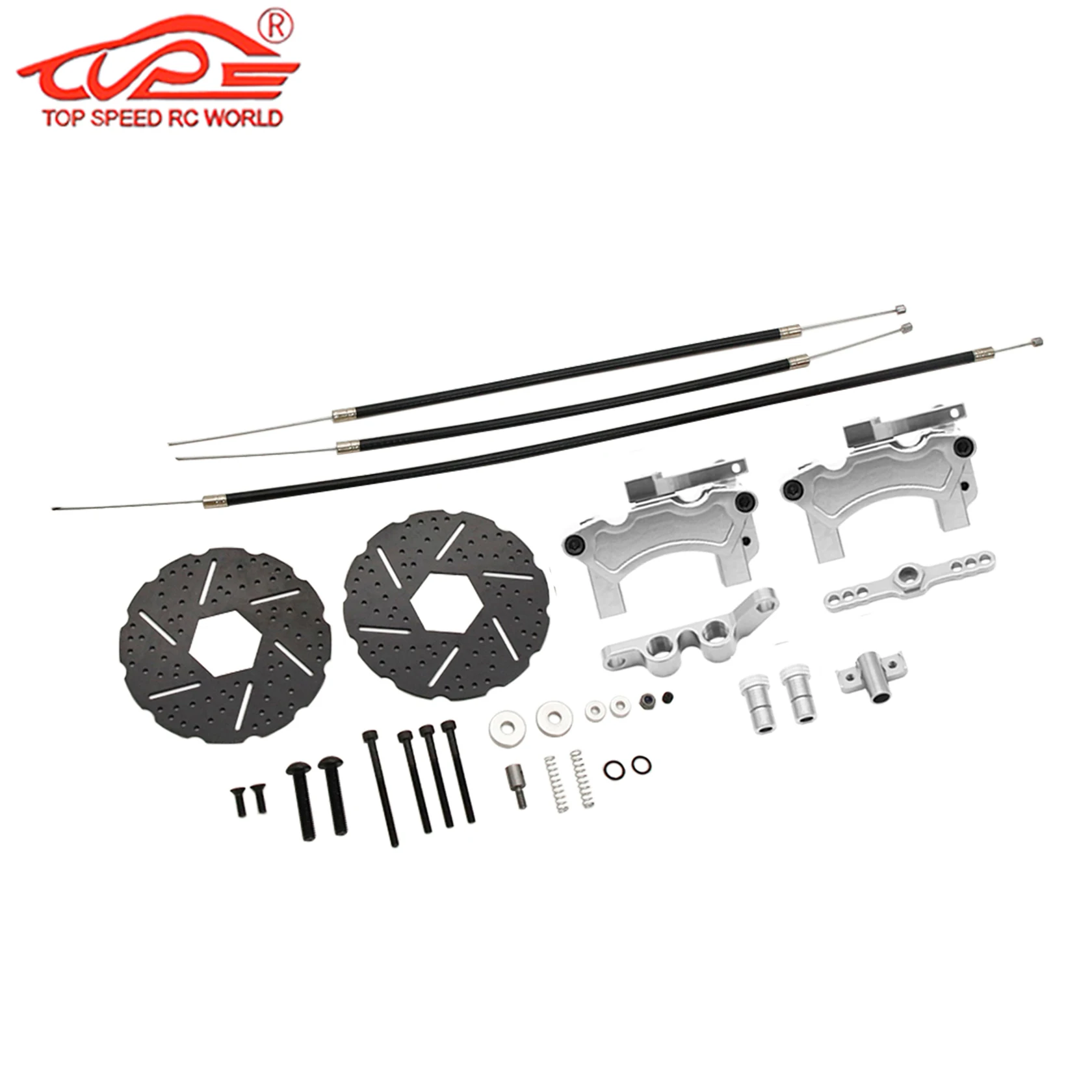 1/5 RC카 HPI ROFUN ROVAN KM BAJA 5B 5T 5SC 버기 트럭 부품용 금속 앞/뒤 바퀴 와이어 케이블 브레이크 시스템 세트 업그레이드