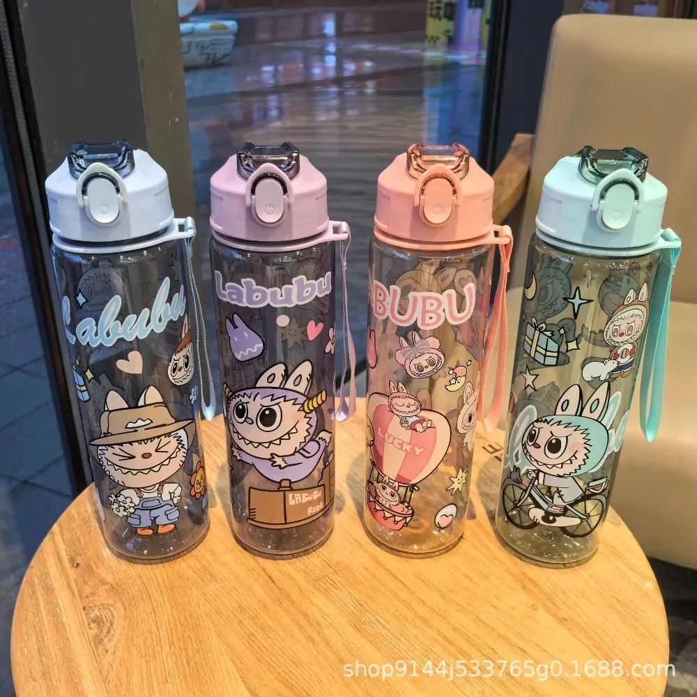 Cinnamoroll Kuromi Anime Kawaii MINISO Ins Water Cup Cute Cartoon Labubu Straw Cup Bottle Lovely Gifts for Girls