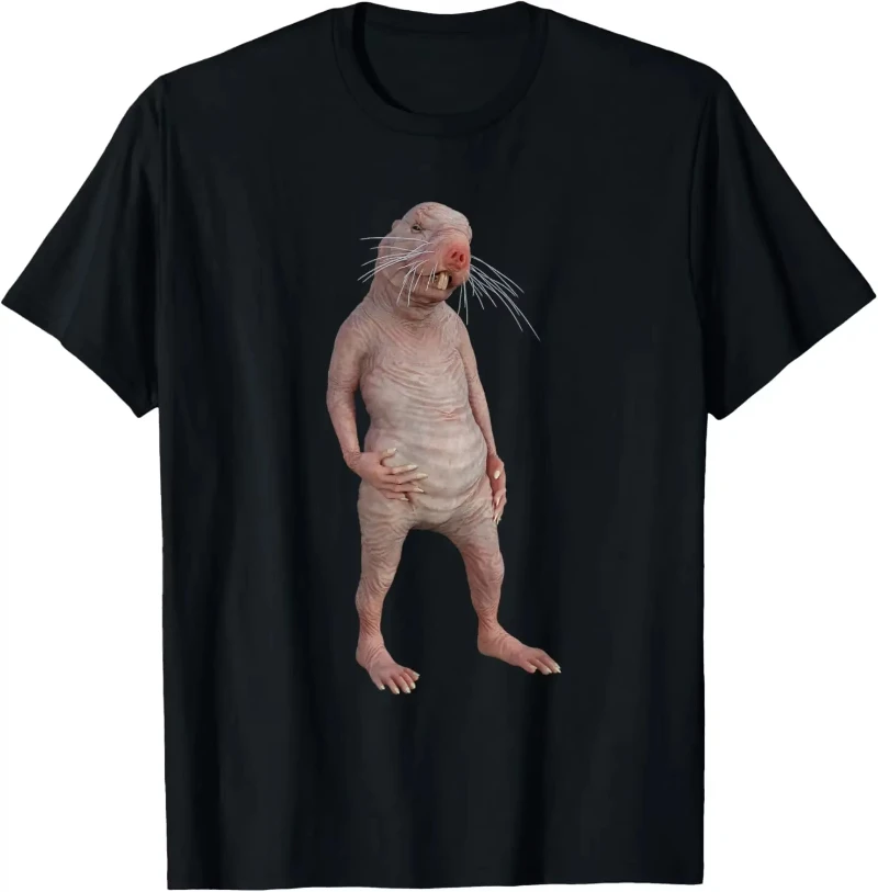 

I Really Like Naked Moles, Okay Funny Naked Mole Rat T-shirt Short Sleeve Crew Neck Loose Shirt Funny Funny Evil Clothing 2025