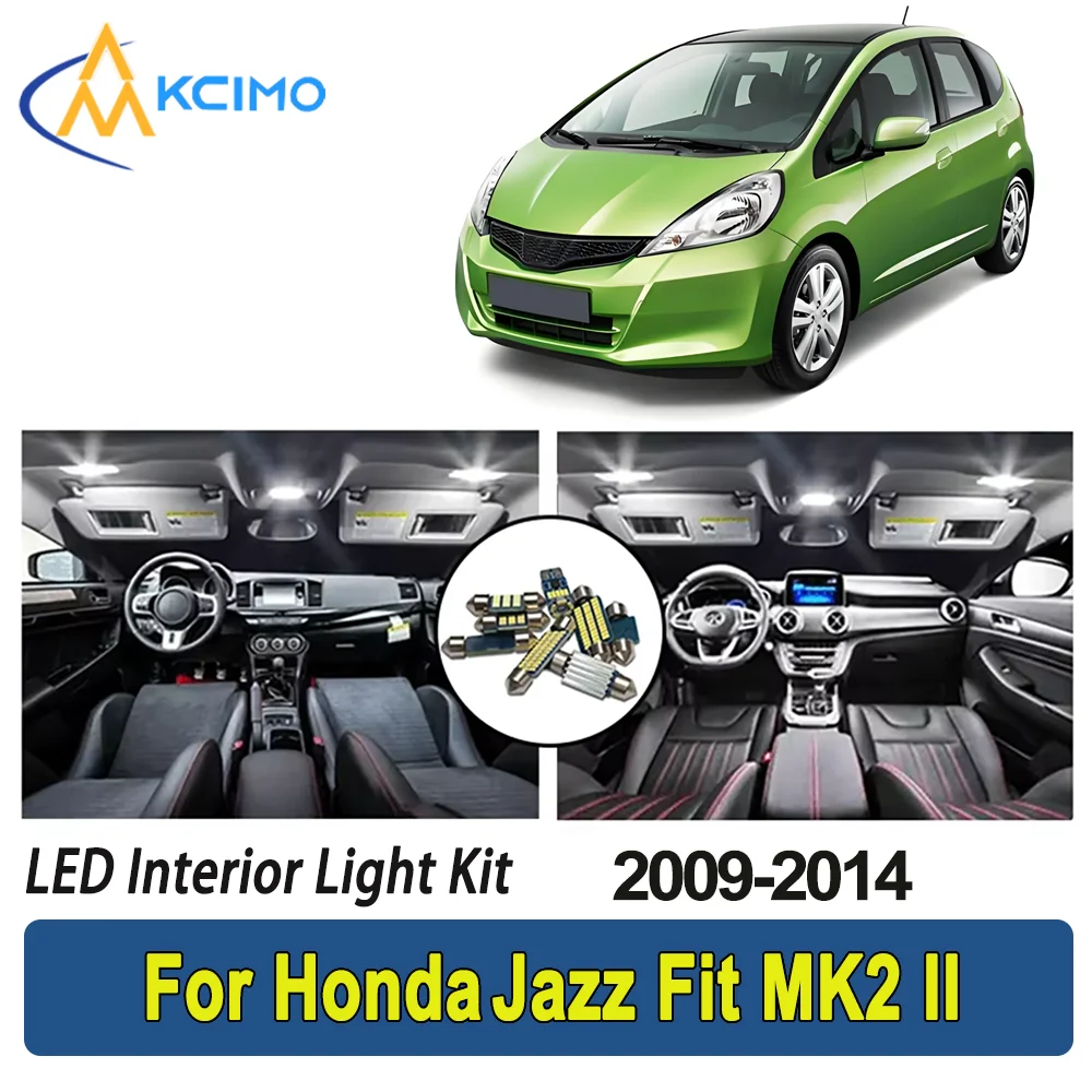 

New Light Bulb For Honda Jazz Fit MK2 II 2009 2010 2011 2012 2013 2014 Premium Bright LED Interior Dome Map Trunk Light Kit Car