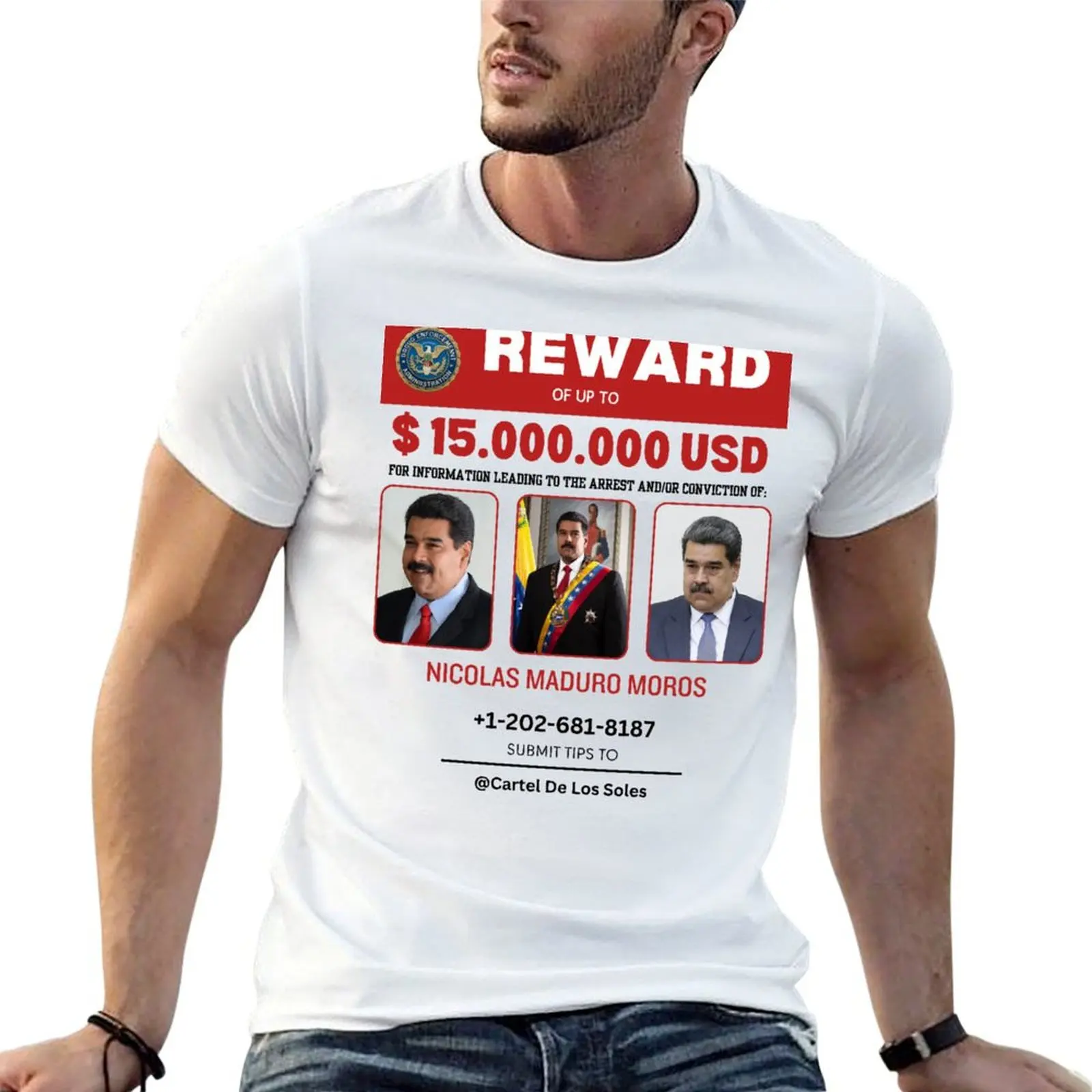

Nicolas Maduro reward recompensa camiseta design T-Shirt anime t shirts oversize t shirts for man pack cotton T-Shirt