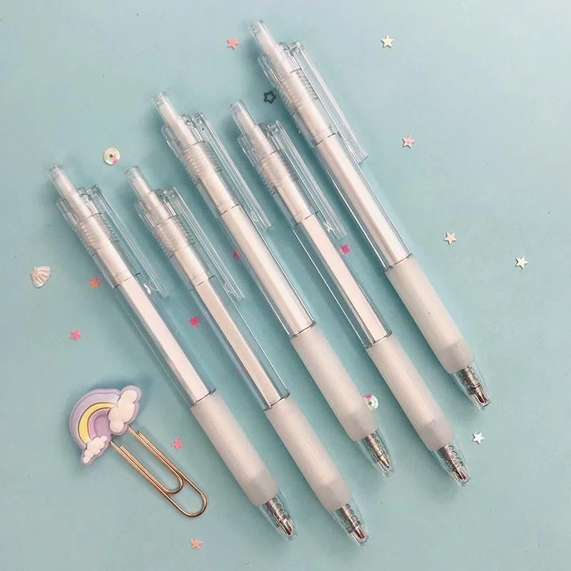 

5 Бесплатная доставка Маленькая свежая гелевая ручка, высококлассная ручка для студентов, простая черная ручка, гелевая ручка для прессования 0,5 типа для отправки десяти стержней