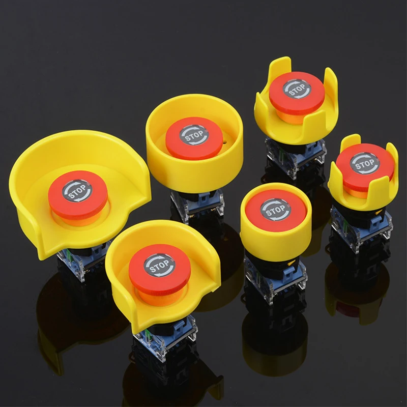 Yellow 22mm Emergency Stop Button Protection Cover