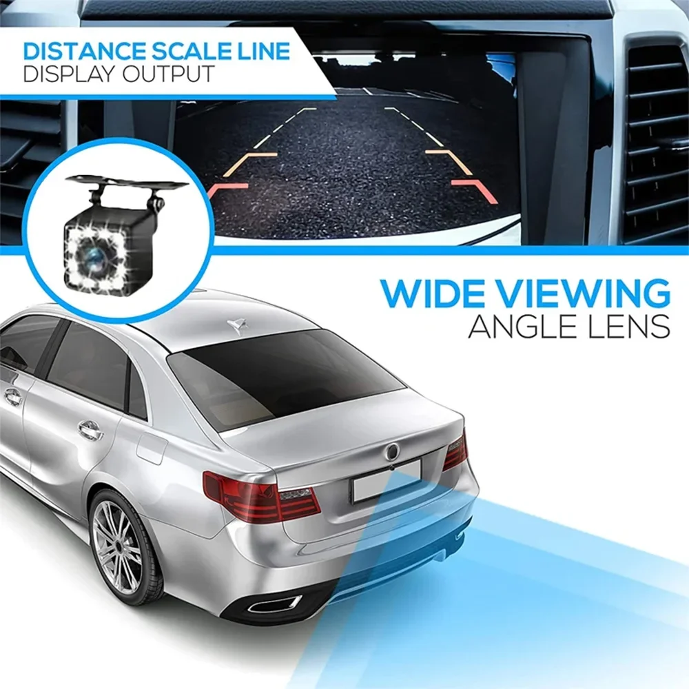 car rear view camera, universal LED, night vision, backup parking, reverse, waterproof, 170 wide angle, HD