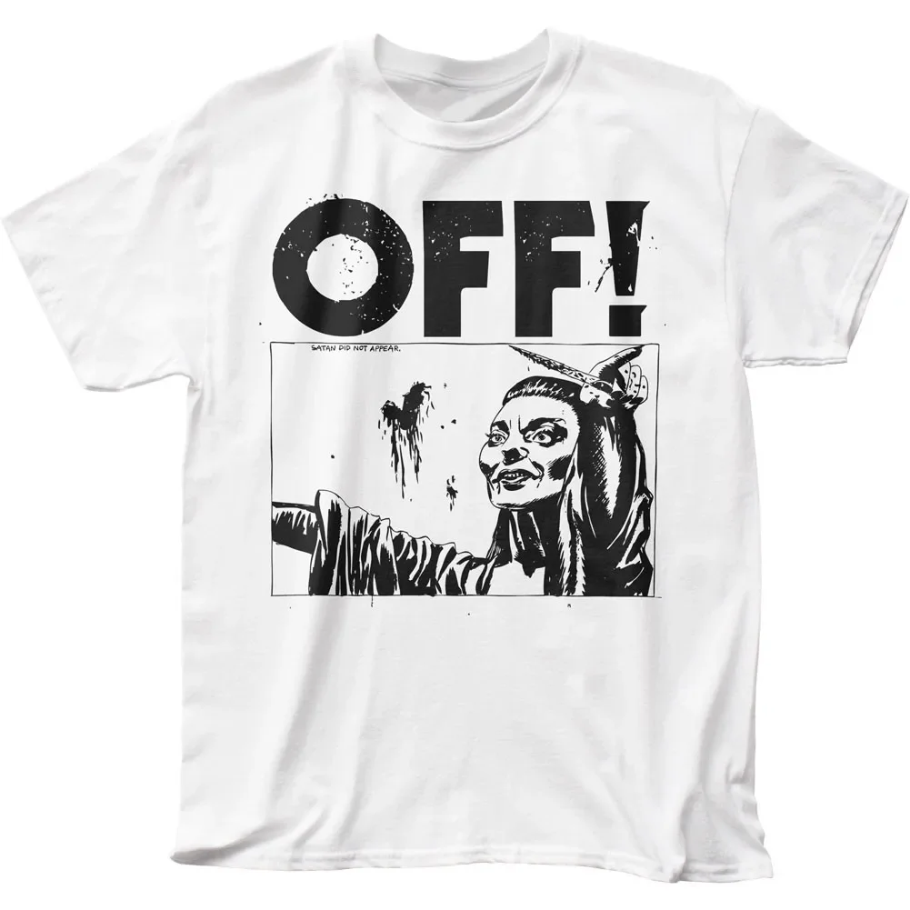 OFF! Satan Did Not Appear Mens T Shirt Music Classic Rock Band Tee New White