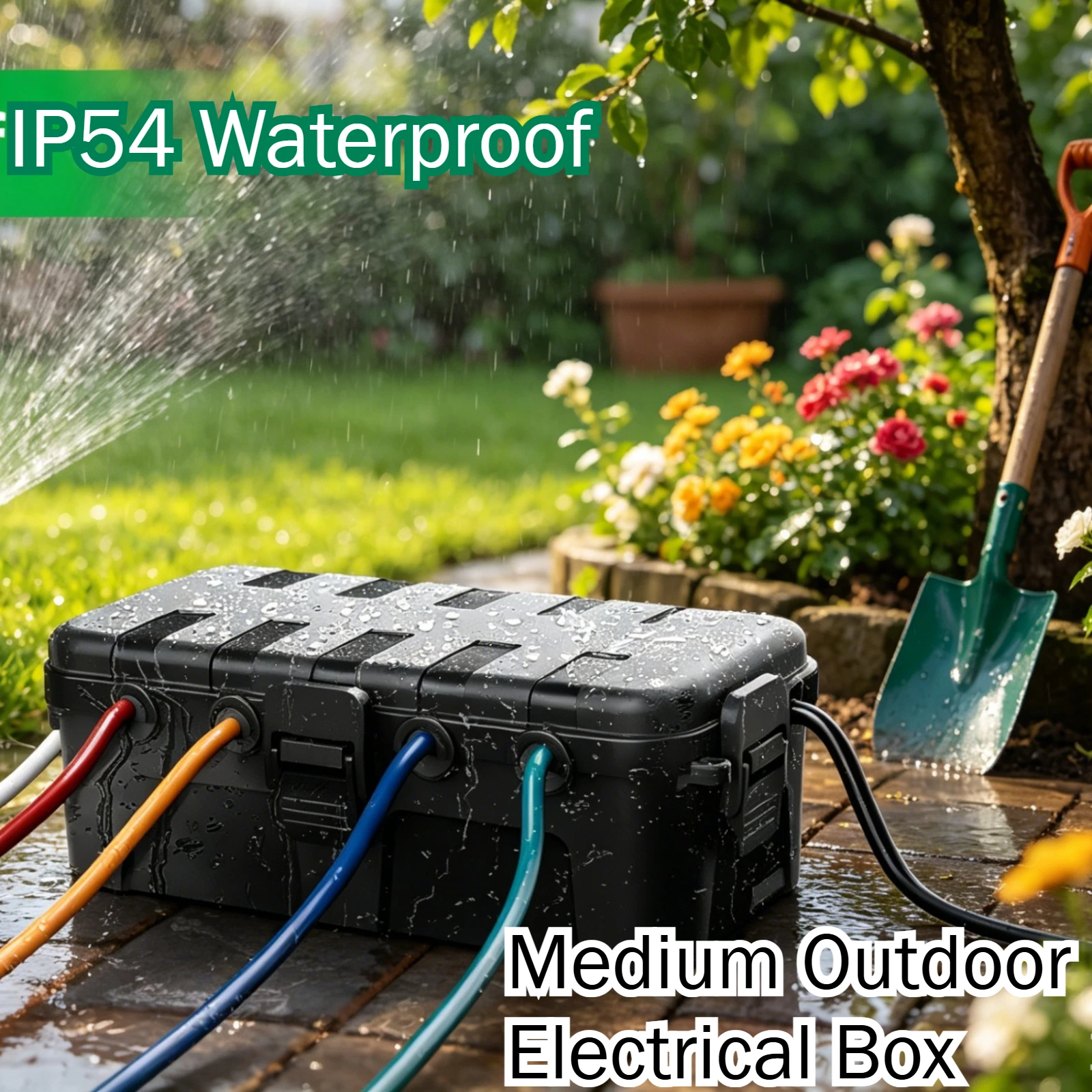 Weatherproof Outdoor Extension Cord Cover 29X13.2X10 cm IP54 Electrical Box for Garden Timers And Power Cords Outdoors Tools