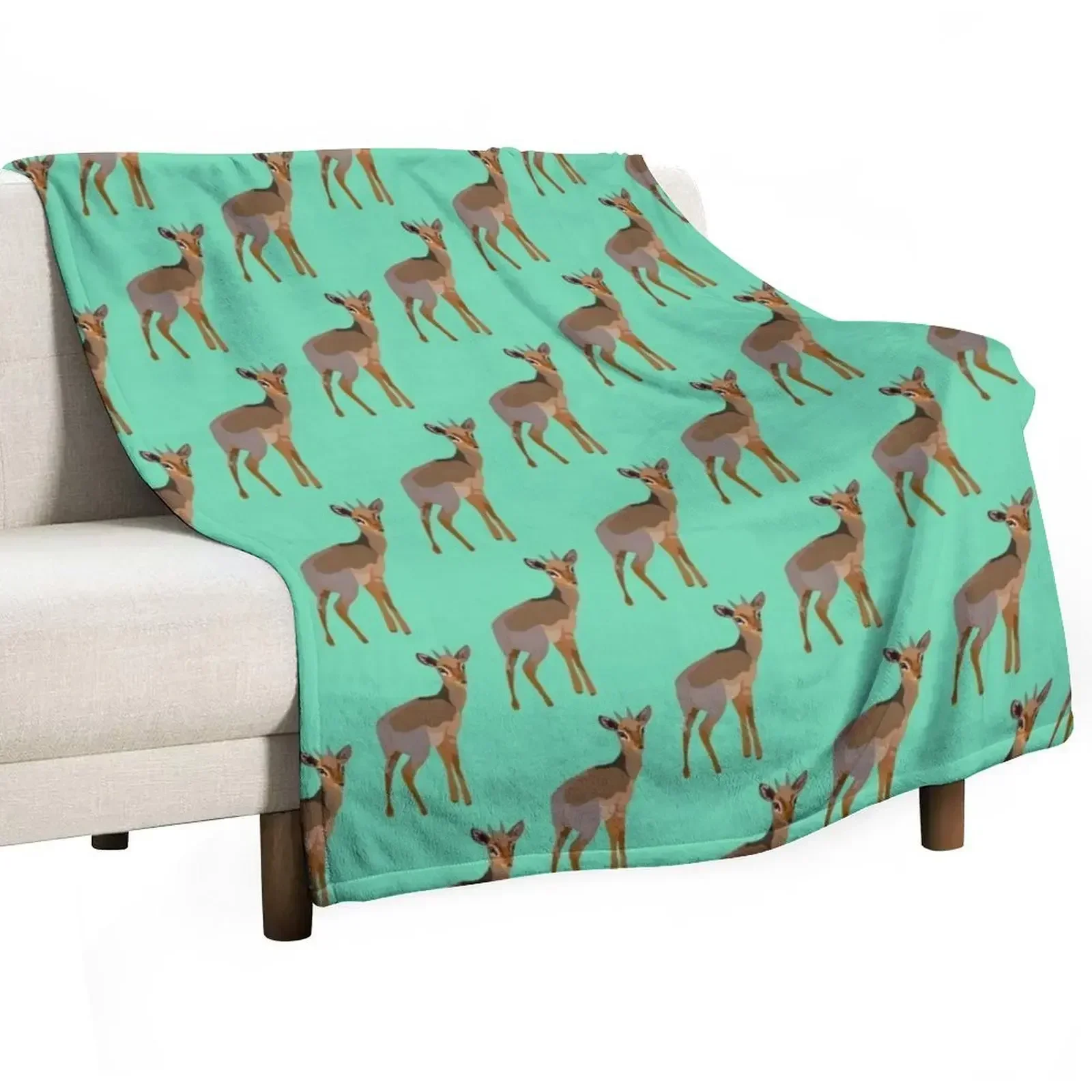

D is for Dik Dik Antelope Throw Blanket Easy Care Comfortable Blanket for Couch
