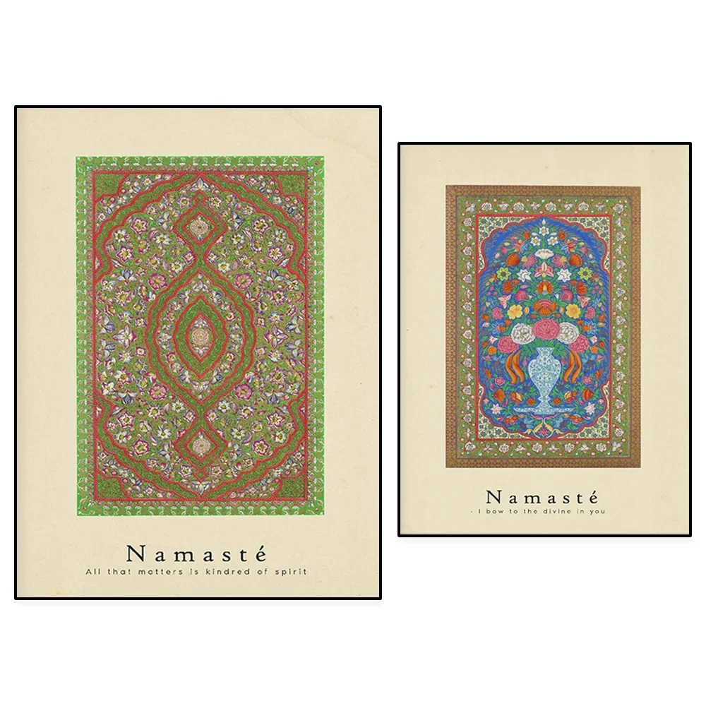 Namaste Poster - Vintage Yoga Decor Zen Studio Prints, Printable Wall Art, Meditation Print | Inspirational Spiritual Quotes