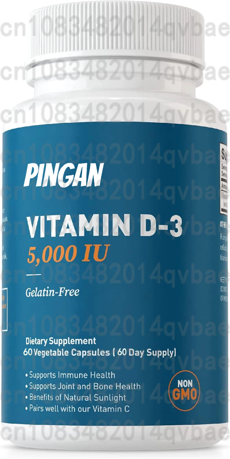 

Vitamin D3 - Maintains Strong Bones and Teeth, Enhances Immunity, and Supports Muscle Growth Non-GMO 60 Capsules