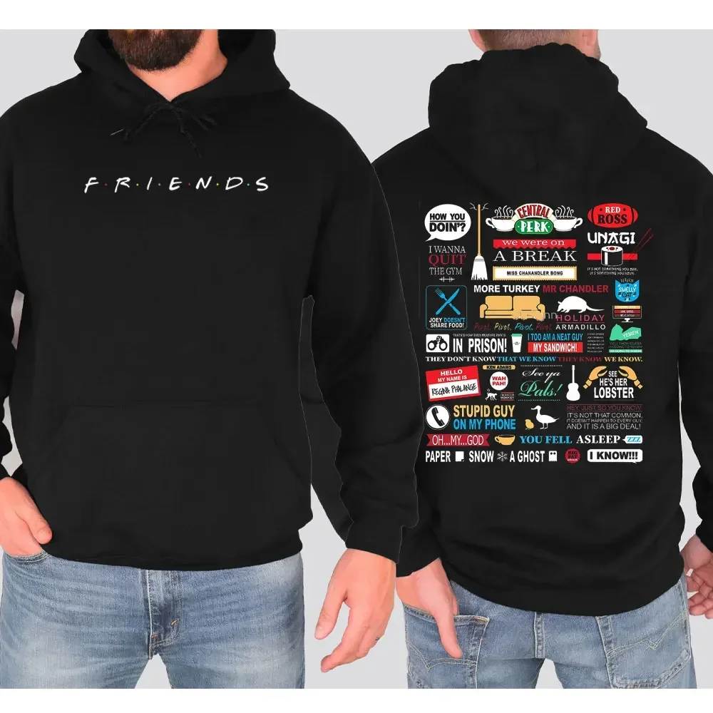 Friends Originality Hooded Sweater Sexmachine American Drama Printing Men's and Women's Same Round Neck Velvet Casual Sweater