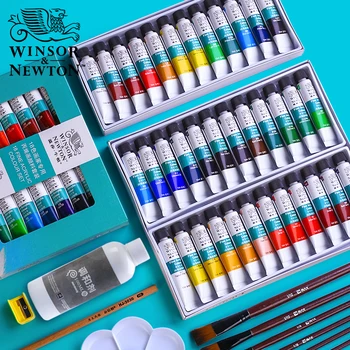 WINSOR&NEWTON 12/18/24 Farben Professionelles Acrylfarben-Set 10 ml handgemalte Wandmalerei Textilfarbe leuchtend gefärbt