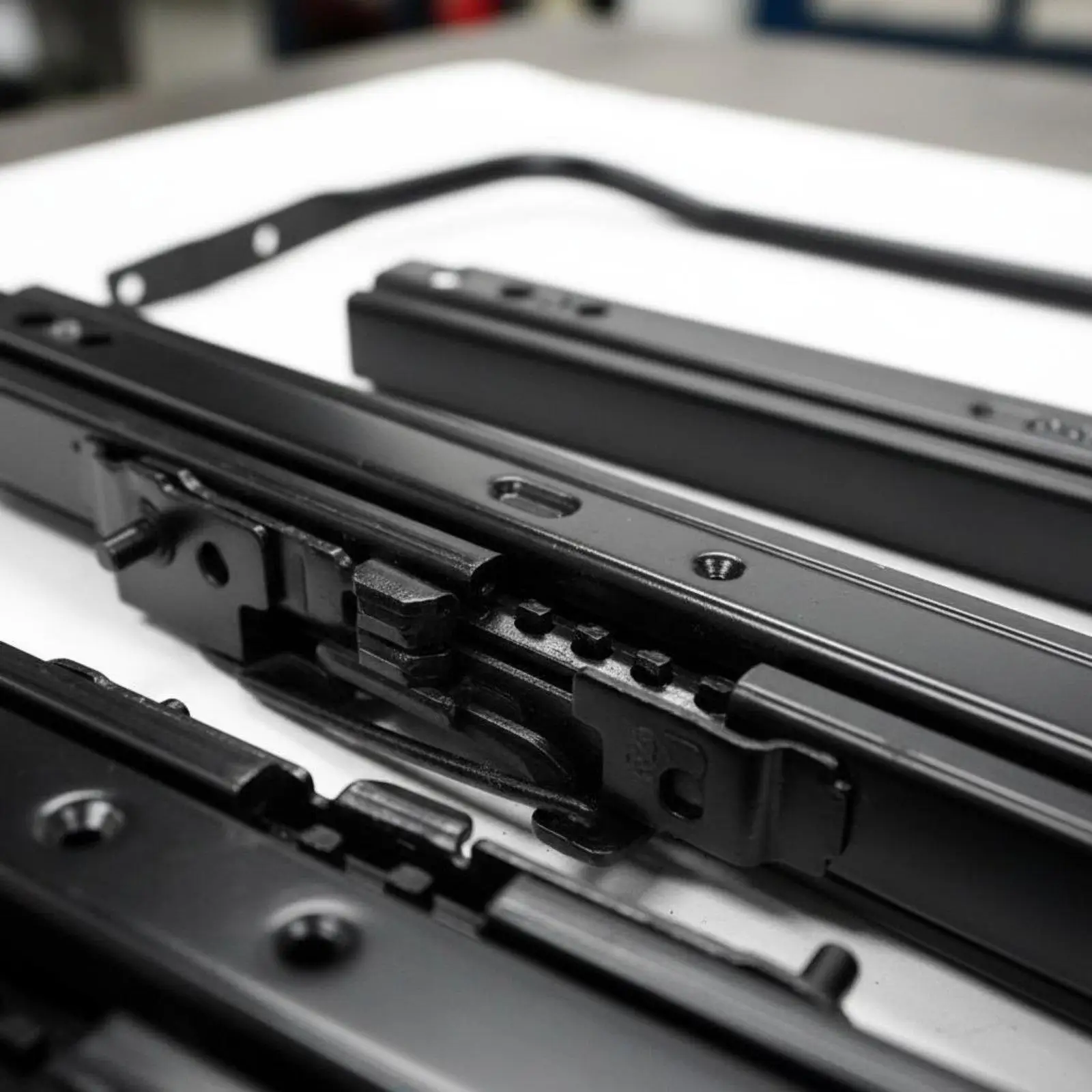 Double Locking Seat Slider Thickened Plate Reinforced Seat Rail Kit Heavy Duty Automotive Hardware for Van Conversion, Car