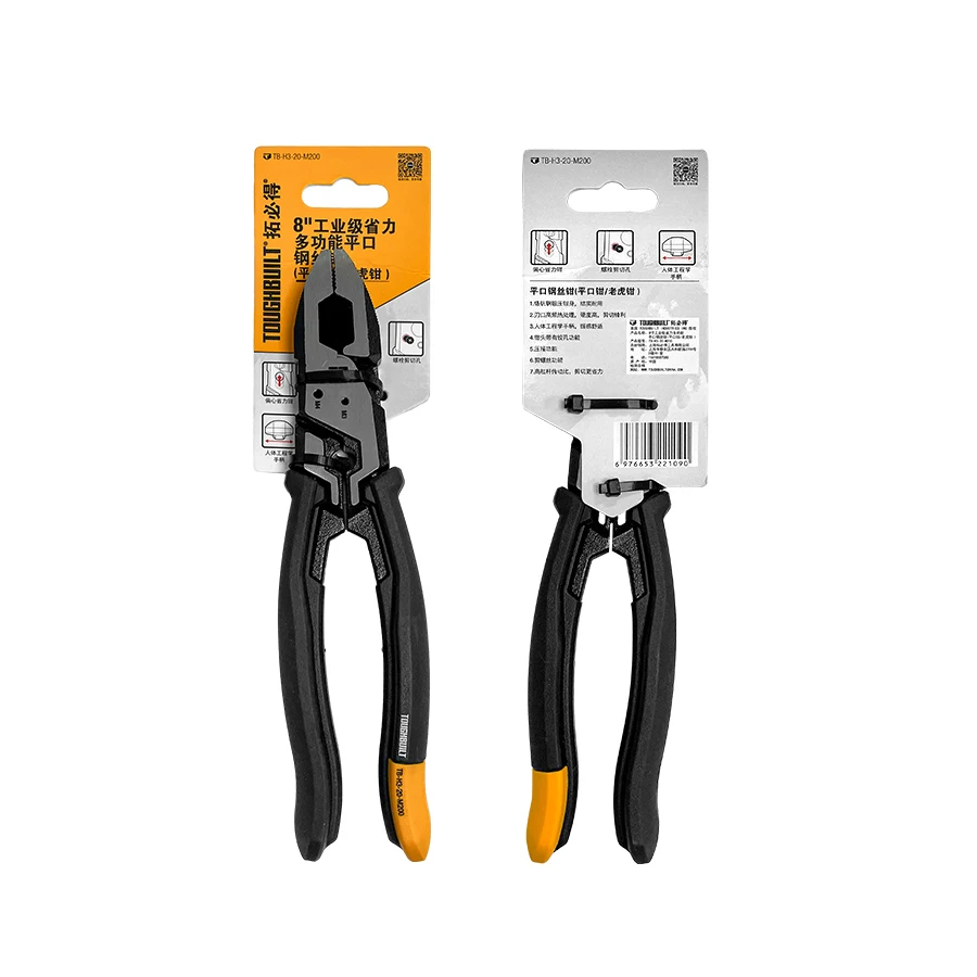 Imagem -06 - Toughbuilt-alicate Multi-funcional Flat Cut Wire Ferramentas Manuais Poupança de Trabalho Corte Diagonal Tb-h33006
