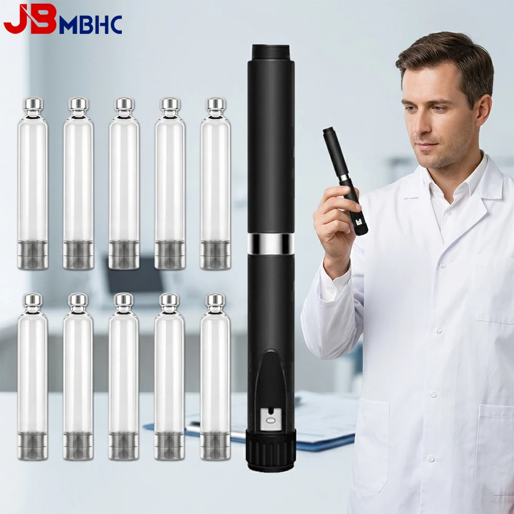 60 Unit Peptide Injector Pen & 10PCS 3ml Cartridges Set, Reusable Insulin Injection Pen for V1 V2, Beauty Dosing Pen, Clear Dose