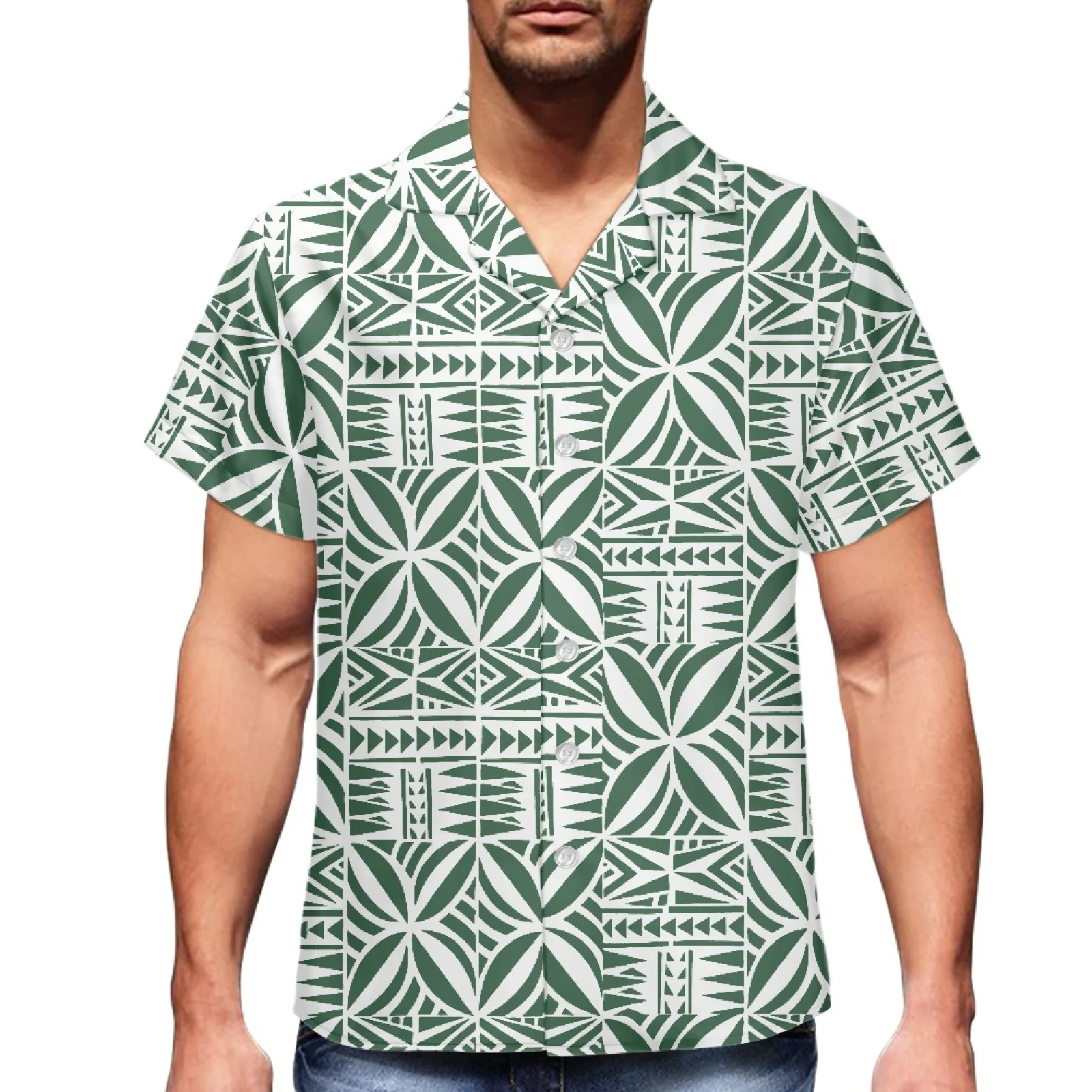 Samoan Polynesian Tongan Tribal Design Breathable Short Sleeve Soft Comfortable Tops 2024 Men's Summer Fashion Casual Shirts