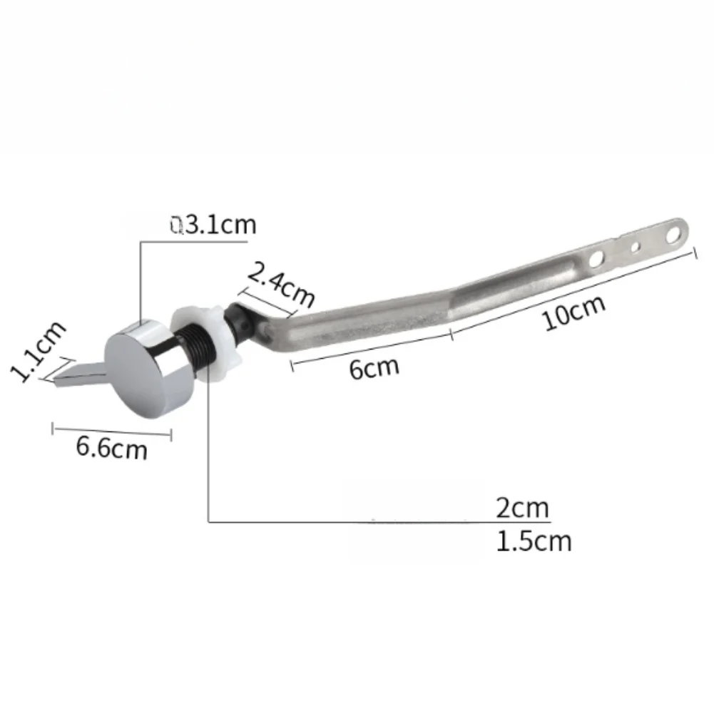 1PCS Teardrop Left Side Toilet Flush Handle Toilet Tank Flush Lever Stainless Steel Replacement Handle For Most Toilet Tool