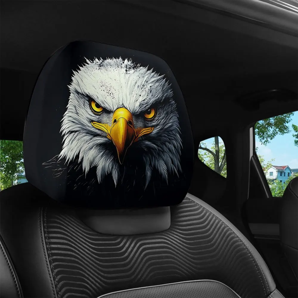 

1 шт. Чехол для подушки автомобильного сиденья с принтом головы величественного орла, моющийся, легко чистится, эластичный, простая установка