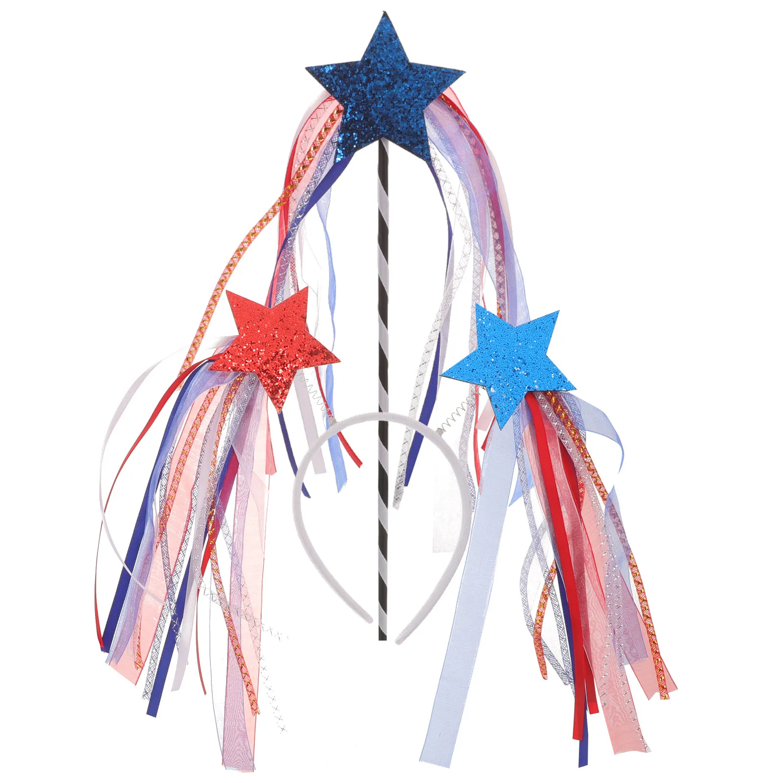 

Набор из 1 повязки для волос для женщин: Патриотическая повязка ко Дню независимости, обруч для волос на 4 июля, аксессуар для костюма на День памяти