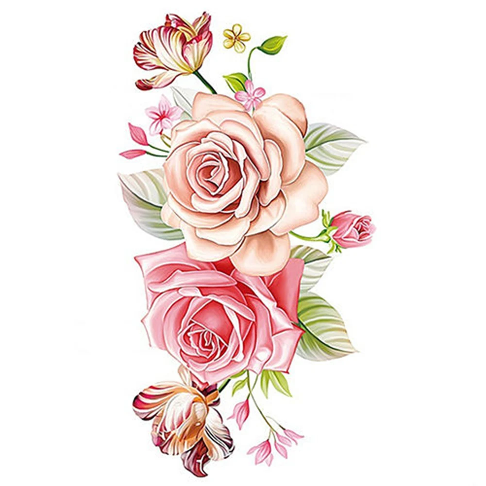 

Rose Flowers Fake Temporary Tattoos Stickers Shoulder Back Tattoo Waterproof Women Big Flash Tattoo Suitable for the Whole Body