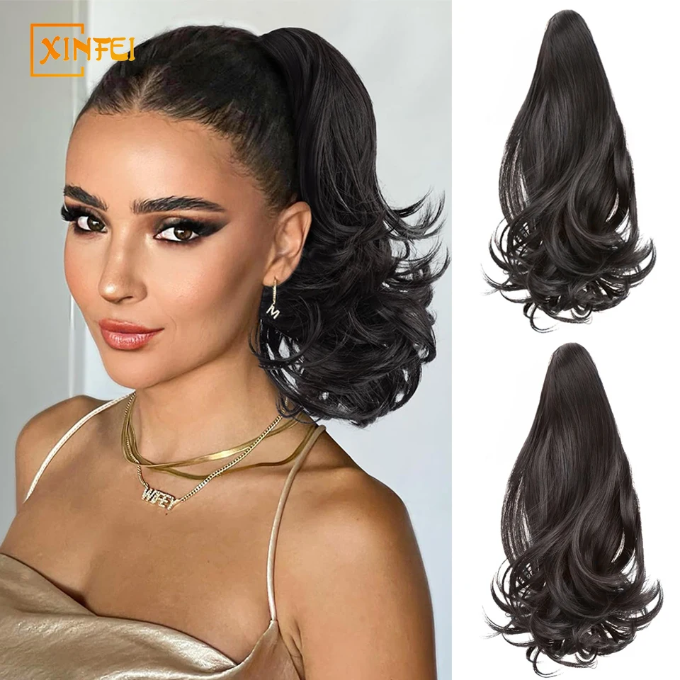 

High-temperature Hair Synthetic Wig Ponytail Women's Pear Roll Grab Clip Type High Ponytail Fluffy Ultra Light Curly Hair Braid