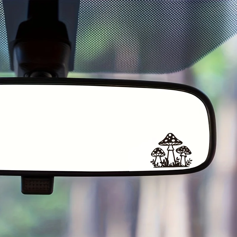 

4 шт./компл. наклейка с рисунком гриба, черная линия, дизайн, клейкая наклейка для автомобиля, зеркало заднего вида, декоративная наклейка для ноутбука