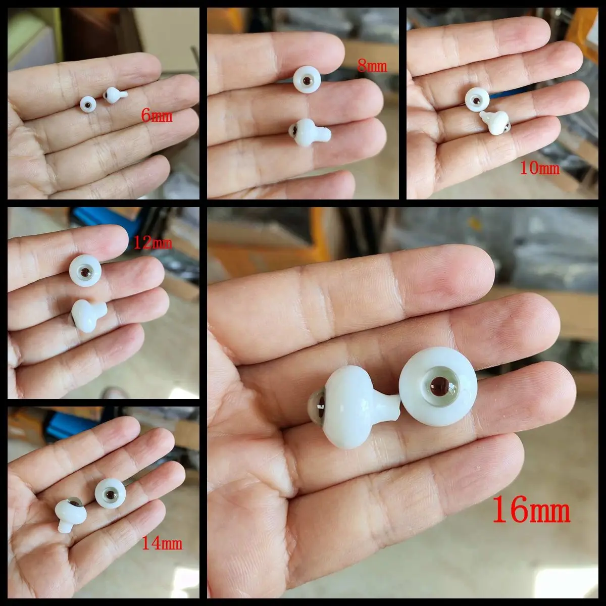 Reborn Doll accessories Articulated 10MM 12 14 16 18mm 1/6 1/4 1/3 msd yosd sd bjd doll glass eyes eyeball for girls boys XTB138