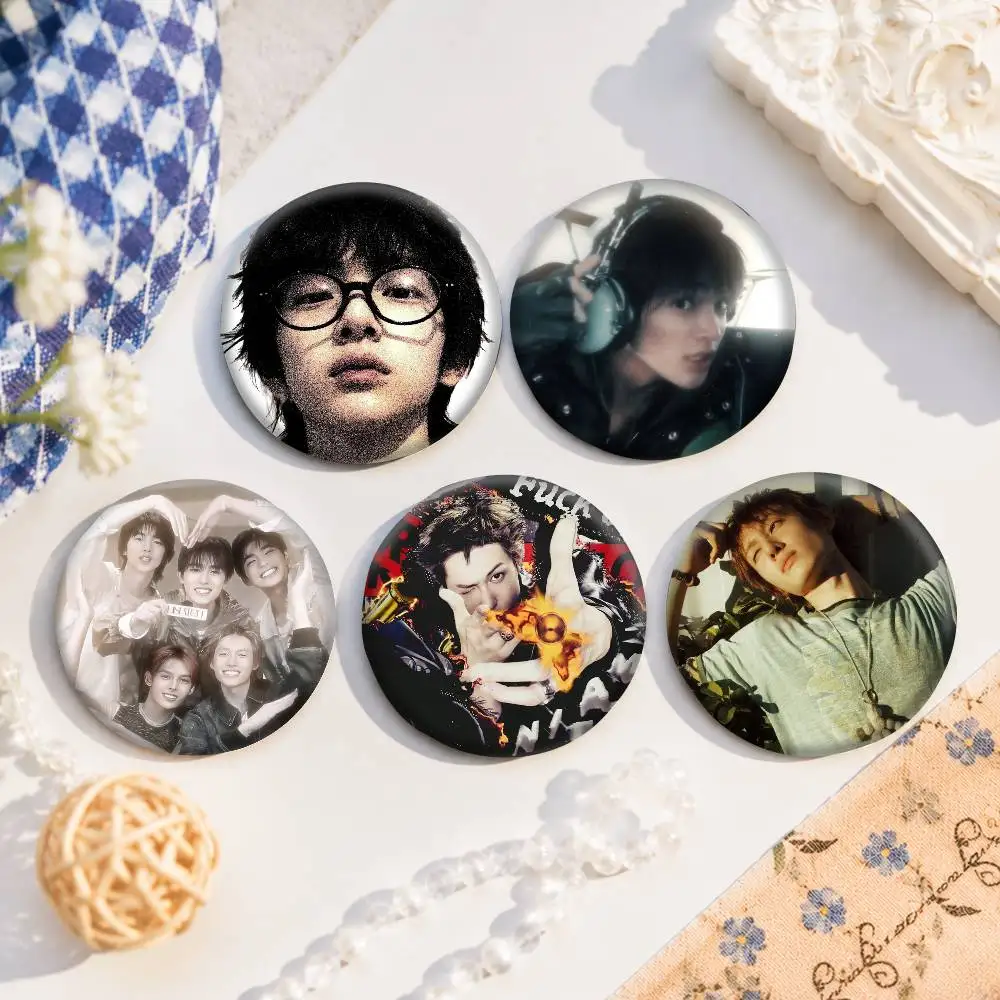 A-Music C-CORTIS Cartoon Round Brooches On Backpack Jacket Acrylic Button Pins Collection Gifts