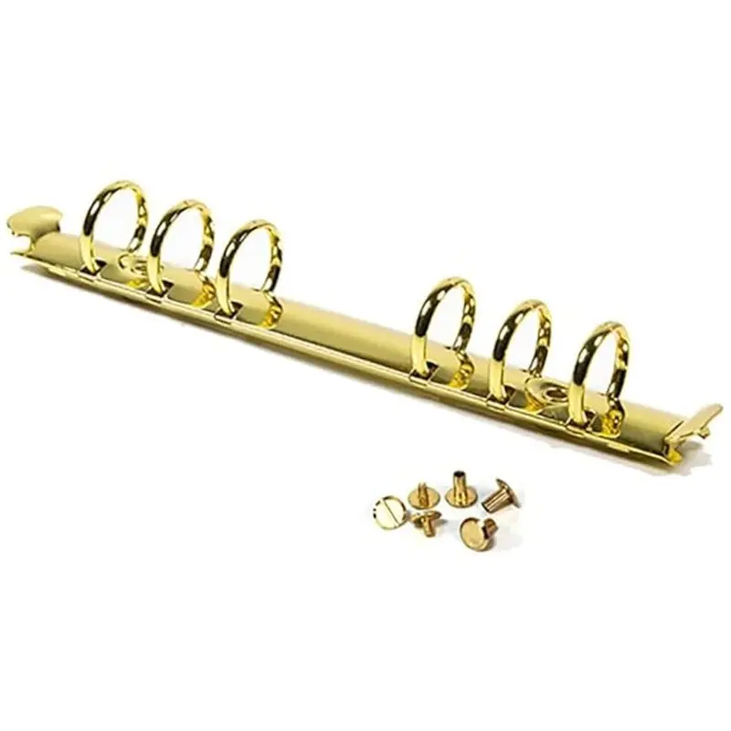 N75R-Index Card Holder A5 Size Featuring 6-Hole Metal Binding Rings For DIY Document Storage