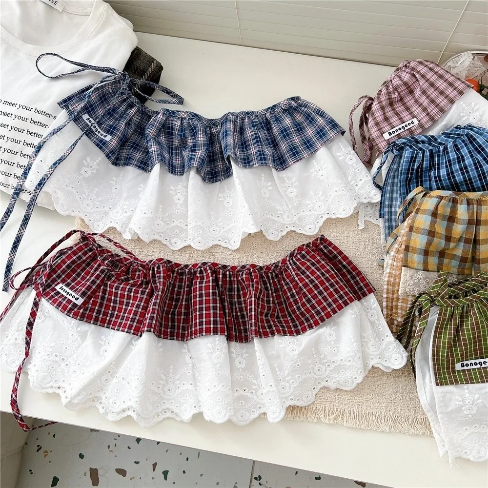 minissaias-de-jeans-decorativas-com-efeito-de-cortina-traseira-estilo-retro-balletcore-xadrez-com-cadarco-e-camadas-de-renda-estilo-pastoral-y2k