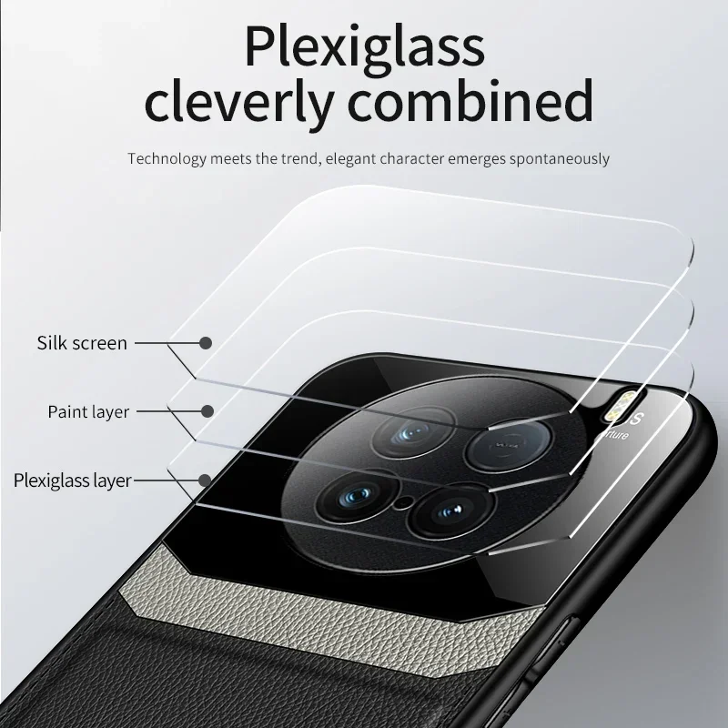고급 가죽 휴대폰 케이스, 카메라 보호 충격 방지 커버, Vivo X100 Ultra X90 Pro Plus X80 V25 V21 V20 Se Y200 S19 Pro