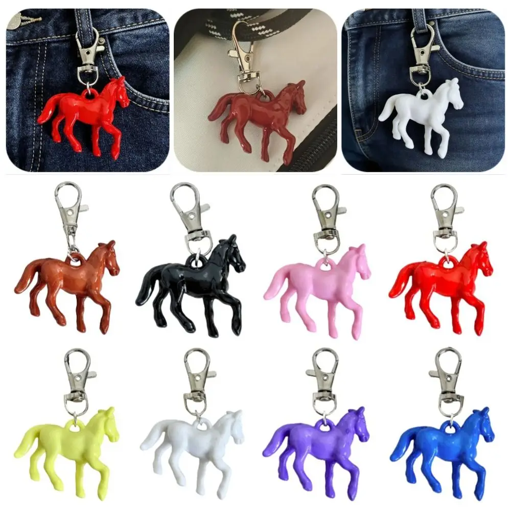 

Cartoon Horse Pendant Keychain Creative Mini Zodiac Horse Keychain Cute Stereoscopic Animal Key Ring New Year Gift