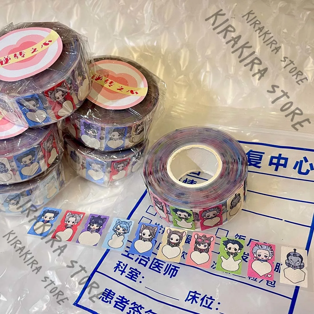 

Ace Attorney Mia Fey Athena Cykes Phoenix Wright Miles Edgeworth Flash Sand Material Label Sticker Decals Cosplay Ornaments Gift