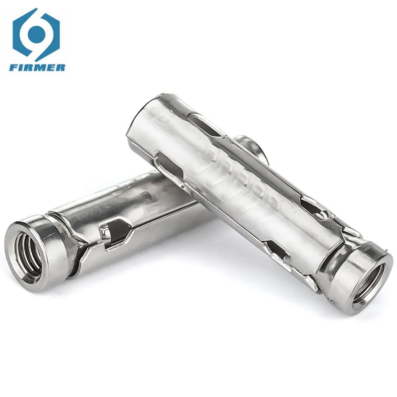 20 Pcs 304 Stainless Steel fish Scale Tube Three-piece Gecko Inner Expansion Screw Ceiling Pull Explosion Expansion Bolt M6M8M12