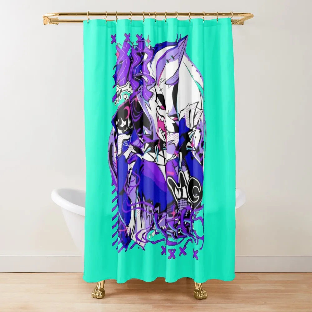

Helluva Boss loona Shower Curtain Window Transparent Bathroom Shower Curtain