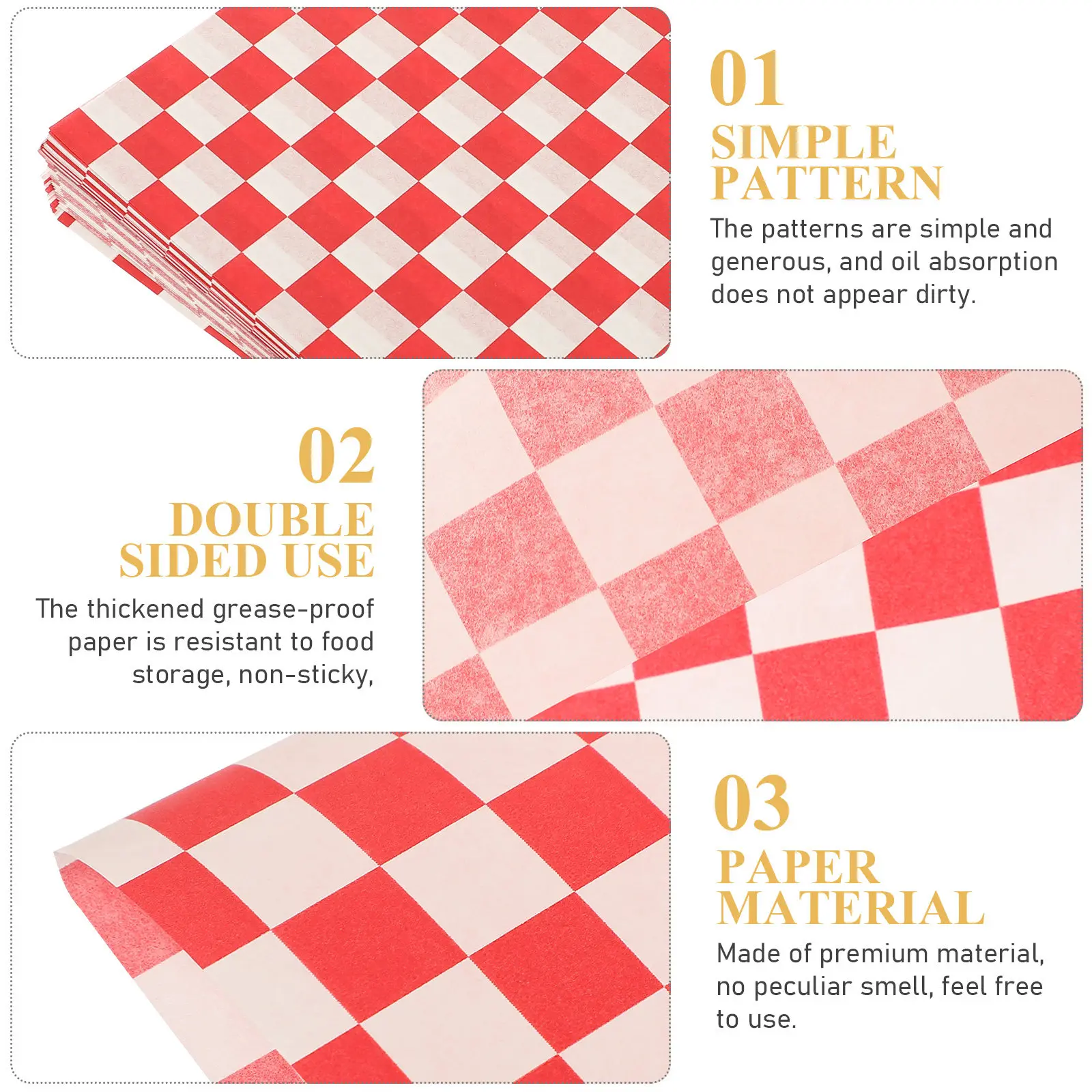 24Pcs Dual Sided Greaseproof Paper Oil Absorbing Sheets for Fried Foods Baking Trays Hamburgers Fries Chicken Heat Resistant