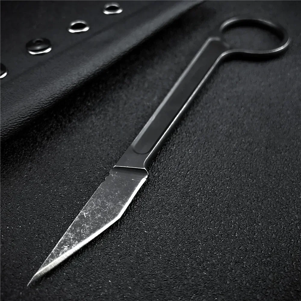 Portable Kitchen Household Utility Knife Mini Straight Knife Neck Knife Fruit Peeling Fixed Knife with Kydex Sheath