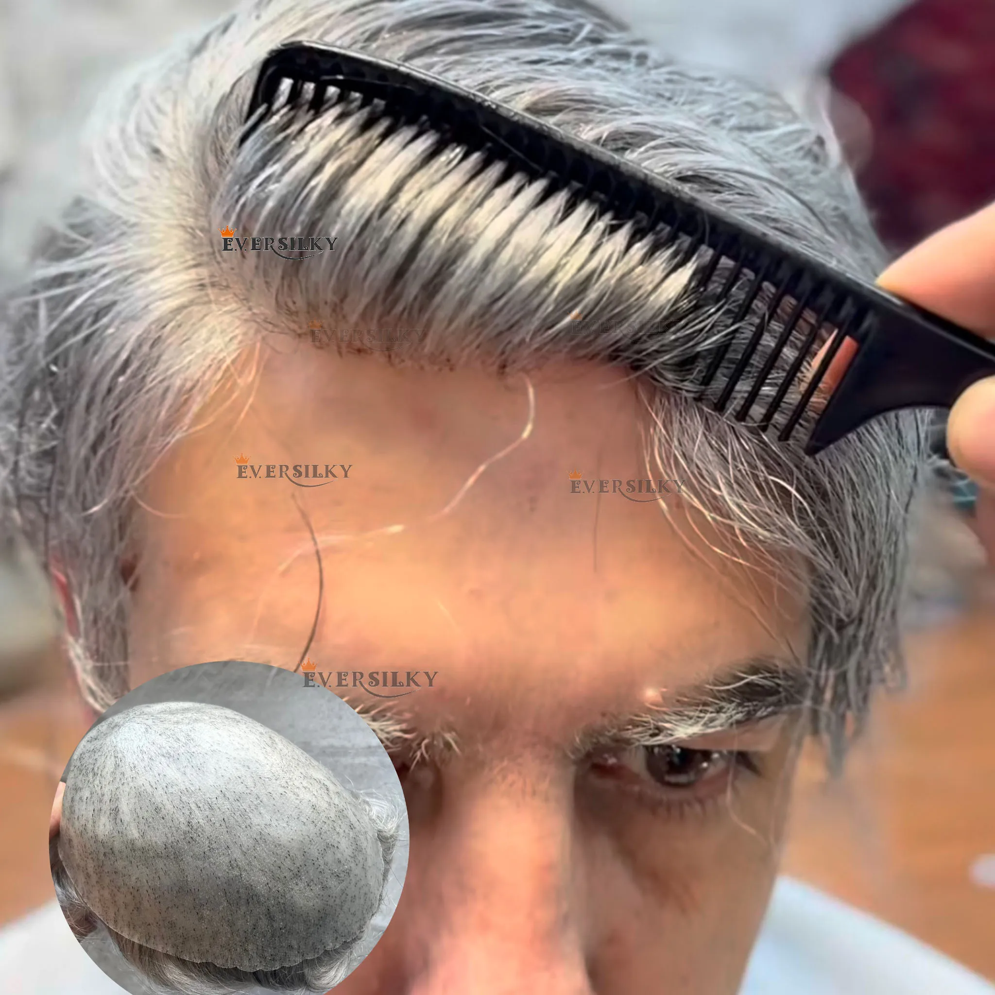 Light Brown 30mm Wave Grey 1b65 1b30 Men Toupee Black Blonde Man Human Hair Wigs Thin Skin 0.1mm PU Cheapest Capillary Prosthesi