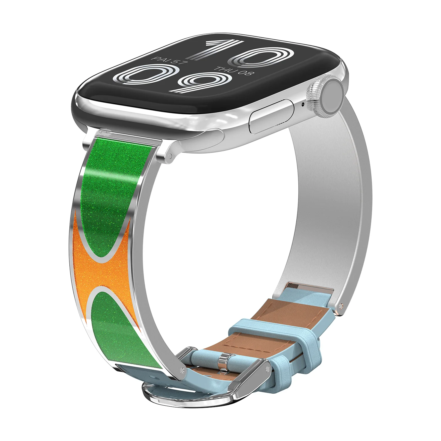 

Colorful Glitter Apple Watch Band Pop Art Style for iWatch Series 10/9/8/7/6/5/4/SE/Ultra, Fashion High Saturation Bling Strap