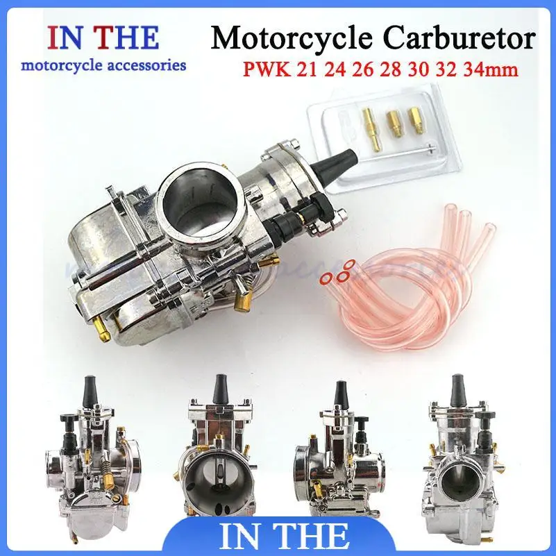 2T 4T Universal Motorcycle PWK Carburetor 24 26 28 30 32 34mm With Power Jet For Racing Motor