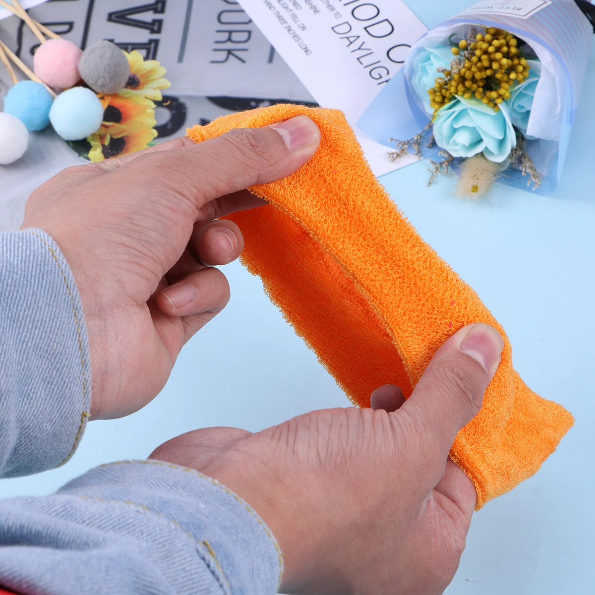 

Sports Yoga Sweatbands Orange Cloth Headband Adjustable Washable Reusable Breathable Spa Facial Make Up