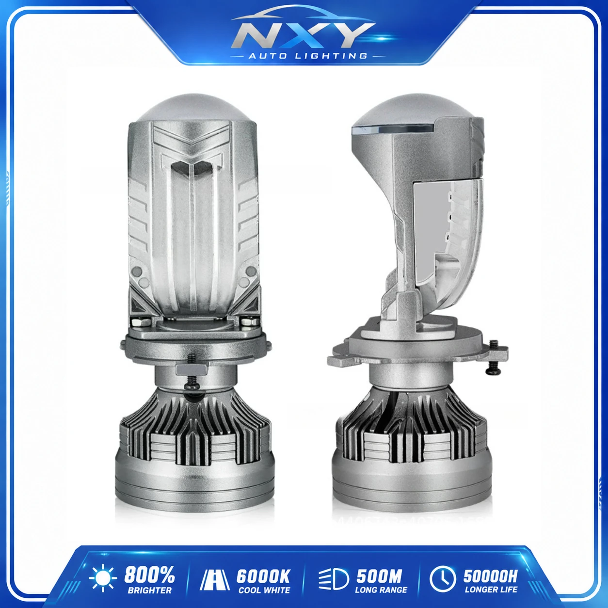 

NXY N20 H4 Bi LED Projector Headlight 120W Mini Lens Hi Low Beam Super Bright Focused Light Car Front Lamp Canbus Plug and Play