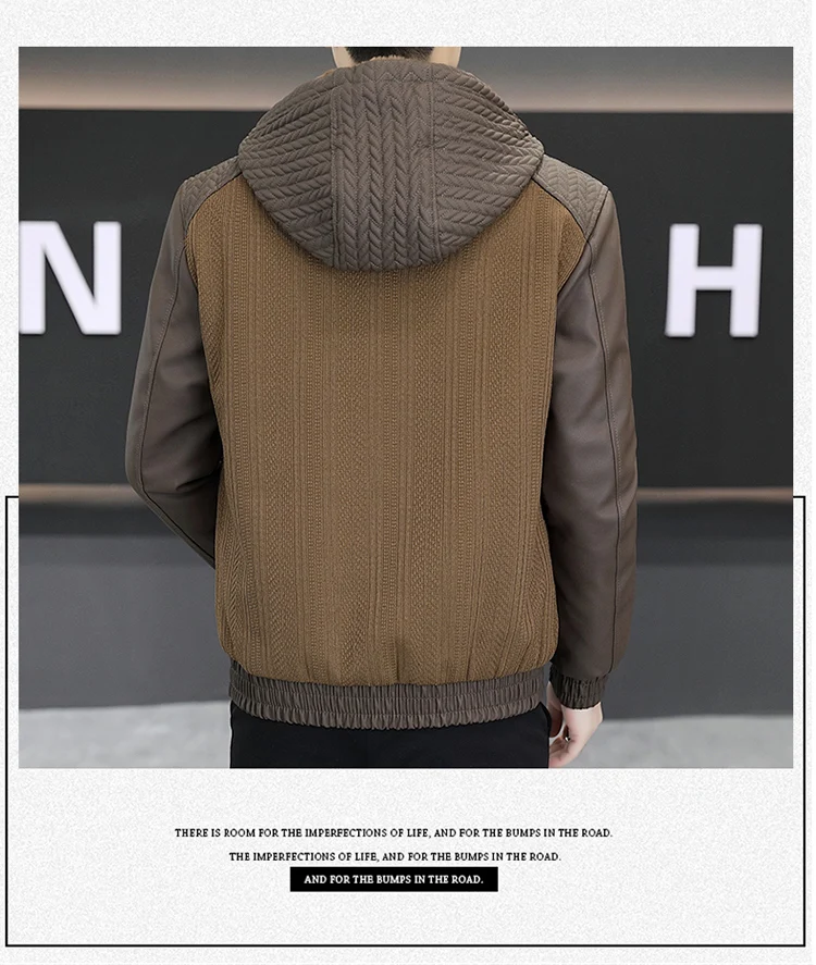 Casual 2025, Winter männer Verdicken Mit Kapuze Fleece Jacken Streetwear Winddicht Warme Plüsch Mäntel Jugend Slim Fit Tops Gepolsterte Parkas – Detail 10